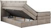 Boxspringbett 7-Zonen Taschenfederkernmatratze und Topper - PREMIUM-10-KING - 200x200cm - Beige Stoff - H3 Bild 4