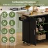 Großer mobiler Küchentisch,Arbeitsplatte aus Eichenholz klappbares Design multifunktionaler Schrank 3 Schubladen Handtuchhalter geeignet für Küche Esszimmer Haus,137x43(76) x 92 cm Bild 4