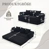 Modulares Sofa aus Cord mit Metallgestell & 3 Kissen, 200x94x67 cm, Schwarz Bild 4