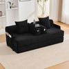 Modulares Sofa aus Cord mit Metallgestell & 3 Kissen, 200x94x67 cm, Schwarz Bild 3