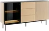 Vente-unique - SAYERA Sideboard GlasHolz, Platte SchwarzBeige - B 39 cm x H 84 cm x L 157 cm Bild 3