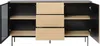 Vente-unique - SAYERA Sideboard GlasHolz, Platte SchwarzBeige - B 39 cm x H 84 cm x L 157 cm Bild 4