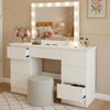 Schminktisch BERGEN mit Hollywoodspiegel - 130 x 45 x 145 cm, Holz, Weiß | Kosmetiktisch Schminken Make-Up-Tisch Bild 4
