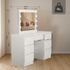 Schminktisch BERGEN mit Hollywoodspiegel - 130 x 45 x 145 cm, Holz, Weiß | Kosmetiktisch Schminken Make-Up-Tisch Bild 2