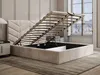Vente-unique - JUSTANI Bett Stoff Beige - B 213 cm x H 106 cm x L 210 cm Bild 2
