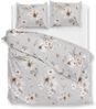 Zo! Home Flanell Bettwäsche 155x220 Elara Grey Blüten Magnolie grau natur Bild 3