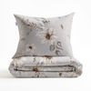 Zo! Home Flanell Bettwäsche 155x220 Elara Grey Blüten Magnolie grau natur Bild 5