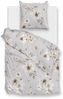Zo! Home Flanell Bettwäsche 155x220 Elara Grey Blüten Magnolie grau natur Bild 4