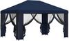 vidaXL Garten Pavillon mit Seitenwänden 4 x 3 m Blau 900391 Bild 4