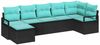 vidaXL Sofa Set mit Kissen 7 pcs Schwarz Poly Rattan 3346476 Bild 2