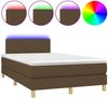 vidaXL Boxspringbett mit Matratze & LED Dunkelbraun 120x190 cm Stoff 3270077 Bild 2