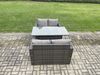 Fimous Terrassen Rattan Gartenmöbel-Set mit Langer rechteckiger Esstisch 4 Sitzer Outdoor Loveseat Sofa Set Dunkelgrau gemischt Bild 2