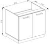 Spülenunterschrank R-Line Goldkraft Eiche 80 cm J-Shape AP Marmor Vicco Bild 3