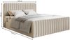 Selsey 'Saliano' Boxspringbett mit Bettkasten, Topper und Chenille-Bezug, Hellgrau, 140x200 cm Bild 5