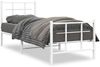 vidaXL Bettgestell mit Kopf- und Fußteil Metall Weiß 80x200 cm 355619 Bild 2