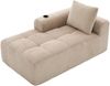 Einzelsitzsofa aus Cord 158x93x61 cm mit Seitenfächern & Rückenkissen, taupe Bild 5