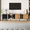 REDOM Lowboard rustikaler TV-Schrank 180 cm mit Stauraum (Fernsehtisch,TV-Board,TV-Ständer, TV-Kommode, 1 St, 3 Türen und 3 offene Fächer), für Fernseher bis 80 Zoll Bild 2