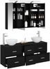 vidaXL Badezimmermöbel-Set 4 pcs Schwarze Eiche Ingenieurholz und Glas 3406696 Bild 3