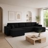 Goldstoff Ecksofa Cordstoff - U-Sofa mit Schlaffunktion und Bettkasten, Amalia Couch mit Cord-Bezug - Schlafsofa mit Liegefläche 330x147 cm - Stauraum - Komfort-Polsterung, Universell stellbar rechts/links Bild 4