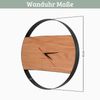 Wanduhr groß Holz PHIL [HANDGEFERTIGT] - 43cm ⌀, Eiche, Geräuschlos | Wohnzimmeruhr Holz-Metalloptik Küchenuhr Dekouhr Bild 2