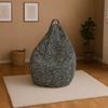 Dmora Pouf Maristella, Mehrzwecksessel, Sitzsack, Hockerhocker, Made in Italy, 80x80 h120 cm, Schwarz und Weiß, Zebramuster Bild 2