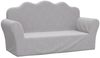vidaXL Kindersofa 2-Sitzer Hellgrau Weich Plüsch 357047 Bild 2