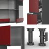 Küchenzeile R-Line Rot/Anthrazit 350 cm J-Shape, mit Hochschrank, ohne Arbeitsplatte Vicco Bild 5