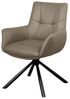 riess-ambiente Drehstuhl SIGNATURE taupe/schwarz - Echtleder, Metall, drehbar, mit Armlehne (Einzelartikel, 1 St), 360° drehbar & mit Taschenfederkern - ideal für Esszimmer & Büro Bild 4