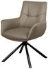 riess-ambiente Drehstuhl SIGNATURE taupe/schwarz - Echtleder, Metall, drehbar, mit Armlehne (Einzelartikel, 1 St), 360° drehbar & mit Taschenfederkern - ideal für Esszimmer & Büro Bild 5