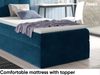 MEBLINI Kinderbett mit Bettkasten MINO 2 100x200 Links – H3/Blau Samt Gepolstert Einzelbett mit Matratze - Polsterbett mit Stauraum - Bett mit Kopfteil – Stauraumbett Bild 4
