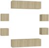 vidaXL 8-tlg. TV-Schrank-Set Sonoma-Eiche Spanplatte [3078961] Bild 2