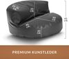 Green Bean Sitzsack Sofa aus Kunstleder mit EPS Perlen Füllung - Lounge im Sitzsack-Design 90 x 50 cm mit ergonomischer Rückenlehne - Dunkelblau Bild 4