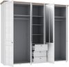 FORTE Iloppa Kleiderschrank, Holzwerkstoff, Grau/Weiß, 254,4 x 216,6 x 62,1 cm Bild 5