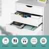 Rollcontainer mit 5 Schubladen Mobiler Aktenschrank mit Rädern 48 x 39,5 x 65,5 cm Weiß Bild 5