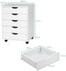 Rollcontainer mit 5 Schubladen Mobiler Aktenschrank mit Rädern 48 x 39,5 x 65,5 cm Weiß Bild 3