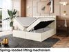 MEBLINI Boxspringbett LUKAS 200x200 cm mit Bettkasten - H4/Creme Samt Polsterbett - Doppelbett mit Topper & Taschenfederkern-Matratze Bild 4