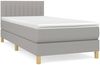 vidaXL Boxspringbett mit Matratze Hellgrau 100x200 cm Stoff 3140753 Bild 2