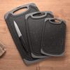 Schneidebrett-Set, 4-teilig, inkl. Messer, Granit-Look, grau Bild 3