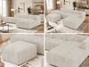Modulares Ecksofa mit Hocker GRIDA 4M L Wohnlandschaft, Wellenfedern, gesteppte Sitzfläche, Wohnzimmer Sofa L-form - Beige Cord - Rechts Bild 2