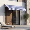 SONGMICS Klemmmarkise höhenverstellbar, Balkonmarkise mit Handkurbel, für Terrasse, Garten, 250 x 120 cm, blau-weiß Bild 3