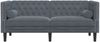 vidaXL Chesterfield-Sofa mit Nackenrollen 2-Sitzer Dunkelgrau Samt 372684 Bild 4