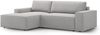Micadoni Schlaf-Ecksofa Jodie 3-Sitzer Links Strukturierter Stoff Hellgrau Bild 2