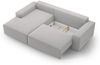 Micadoni Schlaf-Ecksofa Jodie 3-Sitzer Links Strukturierter Stoff Hellgrau Bild 4