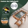 Tischkicker Platzsparender Fußballtisch mit Robustem Griff 33 x 36 x 109 cm Natur Bild 5