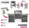 tectake Campingtisch Campingküche XXL mit Aluminiumgestell und 5 Fächern (Outdoor küchenausstattung, 1-St, 1 tlg), Vielseitige Aufbauküche mit Aluminiumgestell Bild 2