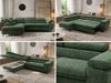 MKS Möbel 'Pablo L-Form' Ecksofa mit Schlaffunktion, verstellbare Kopfstützen, Dunkelgrün, Schenille grob, ohne Topper, Links Bild 2