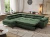 MKS Möbel 'Pablo L-Form' Ecksofa mit Schlaffunktion, verstellbare Kopfstützen, Dunkelgrün, Schenille grob, ohne Topper, Links Bild 4
