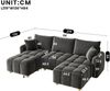 Merax L-/U-förmiges wandelbares Ecksofa, 5-Sitzer modulare Sofakombination mit 2 Hockern und Kissen, Chenille-Stoff, Cloud-Sofa, breite Armlehnen, grau Bild 4