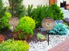 LED Metall Solarkugeln 2er Set Ø 18cm mit Erdspieß, Silber Antik Bild 5