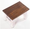 DESIGN DELIGHTS Rustikaler FUSSHOCKER Monte | 21 x 30 x 20 cm (HxBxT), Mahagoni Recyclinholz | Holzhocker | Farbe: 05 weiß-Natur Bild 4